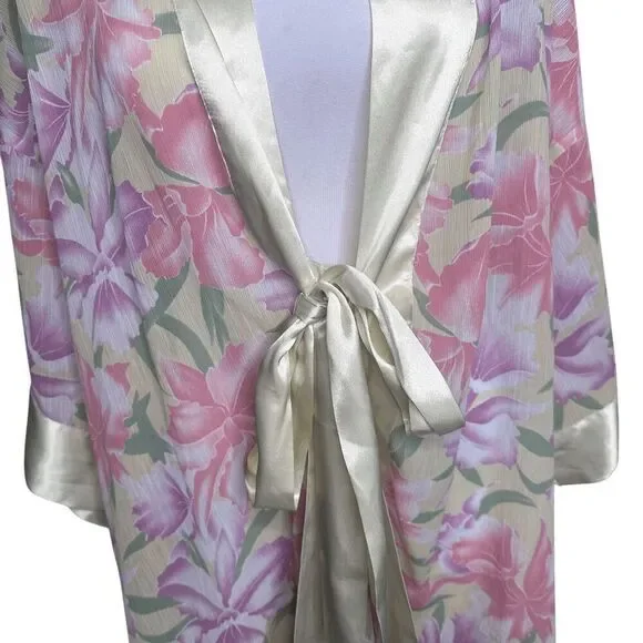 Victoria's Secret NOS floral kimono robe One Size 90's gold label